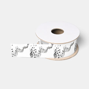 Lazo De Tela Gruesa Notas musicales en plata