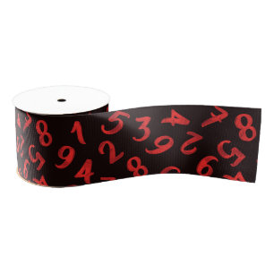 Lazo De Tela Gruesa Números cortos Matemáticas del patrón negro rojo b