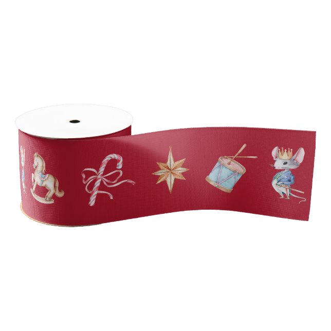 Lazo De Tela Gruesa Nutcracker Christmas Ribbon (Carrete)