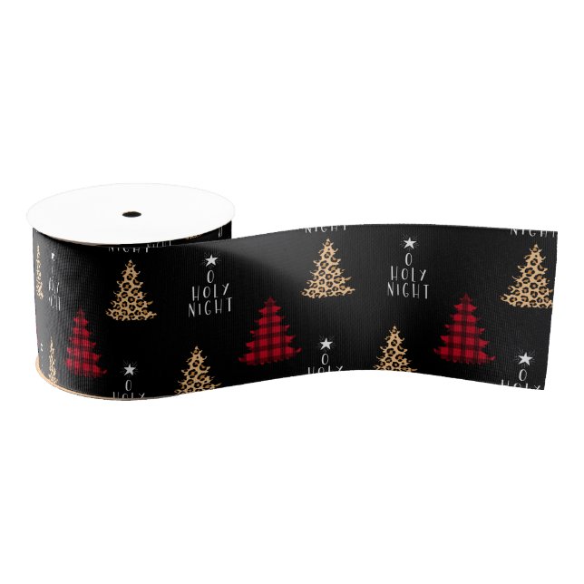 Lazo De Tela Gruesa O Holy Night Red Buffalo Plaid (Carrete)
