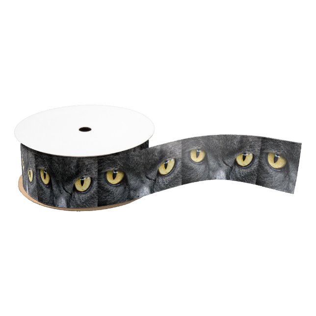 Lazo De Tela Gruesa Ojos de gato negro (Carrete)