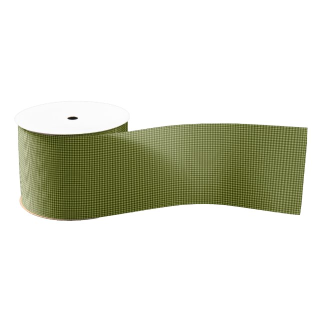 Lazo De Tela Gruesa Olive Green Gingham-RIBBON SPOOL (Carrete)