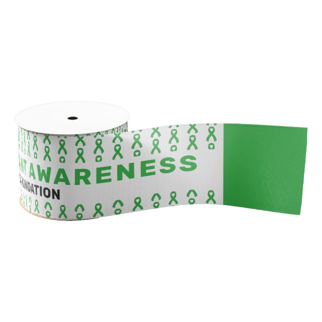 Lazo De Tela Gruesa Organ Transplant Awareness Pattern Ribbon (Carrete)