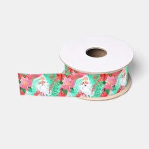 Lazo De Tela Gruesa Palm Beach Navidades acuarela Rosa Santa