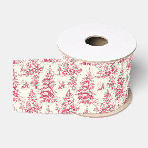 Lazo De Tela Gruesa Papel de regalo de Navidad con estampado de toile