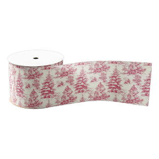 Lazo De Tela Gruesa Papel de regalo de Navidad con estampado de toile