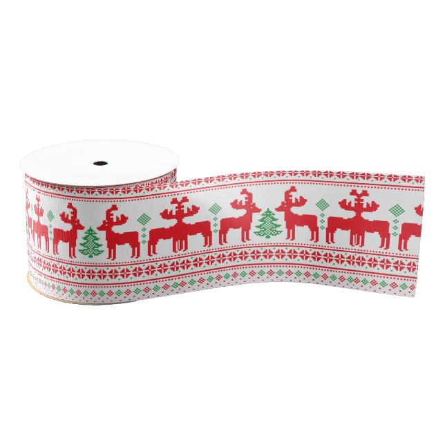 Lazo De Tela Gruesa Pastel Christmas Aesthetic Pattern- Holiday Vibes (Carrete)