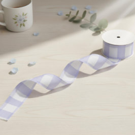 Lazo De Tela Gruesa Pastel Lavender Gingham Ribbon