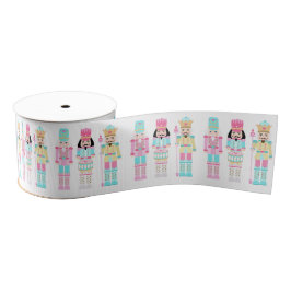 Lazo De Tela Gruesa Pastel Nutcracker Ballet Soldiers Pink Christmas