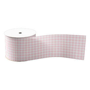 Lazo De Tela Gruesa Pastel Rosa Pequeño Gingham