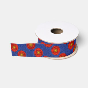 Lazo De Tela Gruesa Pato en azul con caleidoscopio rojo