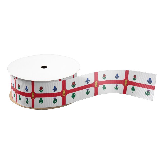 Lazo De Tela Gruesa Patriotic Ribbon with Flag of Montreal (Carrete)