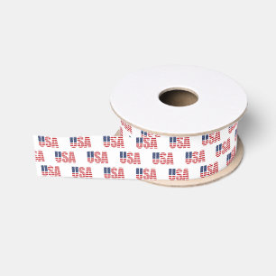 Lazo De Tela Gruesa Patriotic USA Grosgrain Ribbon