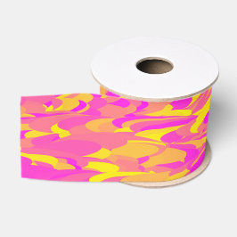 Lazo De Tela Gruesa Patrón abstracto rosa amarillo naranja