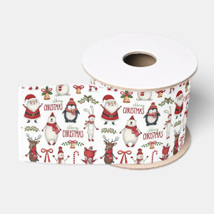 Lazo De Tela Gruesa Patrón animal de los navidades