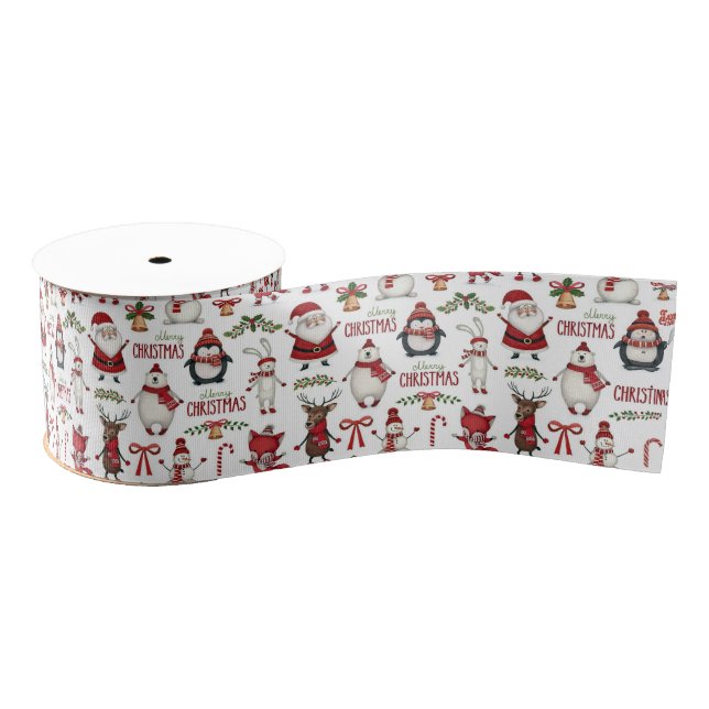 Lazo De Tela Gruesa Patrón animal de los navidades (Carrete)