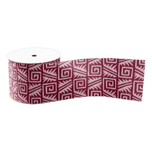 Lazo De Tela Gruesa Patrón Azteca Ikat - Burdeos y Rosa