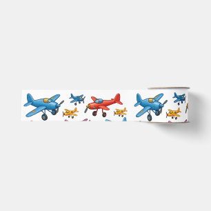 Lazo De Tela Gruesa Patrón de Aviones Antiguos Coloridos – Aviación Re