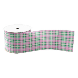 Lazo De Tela Gruesa Patrón De bonito De Color Rosa Y Verde Ajetreado