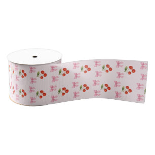 Lazo De Tela Gruesa Patrón de coqueta de cerezo de color de agua dulce