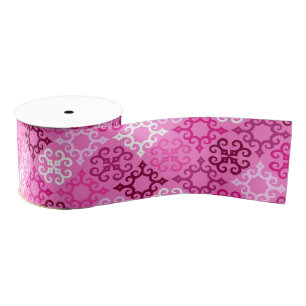 Lazo De Tela Gruesa Patrón de Diamante de Filigrana Rosa