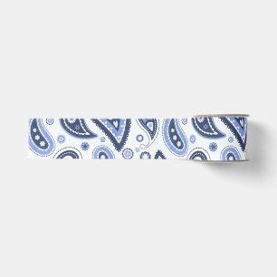 Lazo De Tela Gruesa Patrón de Paisley Azul