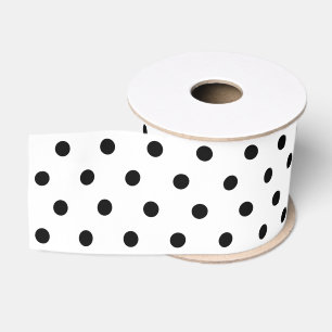 Lazo De Tela Gruesa Patrón elegante moderno de puntos de polka blanco