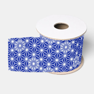 Lazo De Tela Gruesa Patrón japonés de Asanoha - azul cobalto