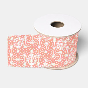 Lazo De Tela Gruesa Patrón japonés de Asanoha - rosa coral