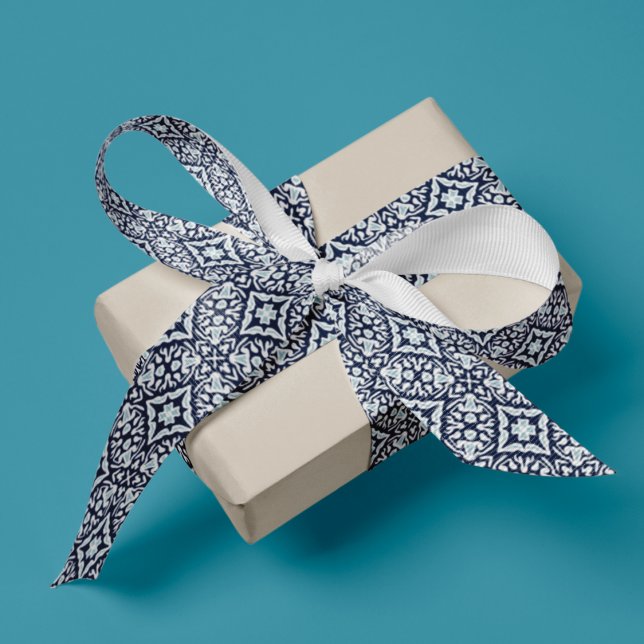 Lazo De Tela Gruesa Patrón marino y mediterráneo blanco (Subido por el creador)