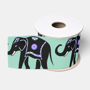 Lazo De Tela Gruesa Patrones decorativos abstractos de animales elefan