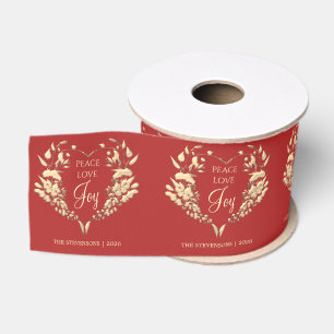 Lazo De Tela Gruesa Paz Amor Alegría Personalizado