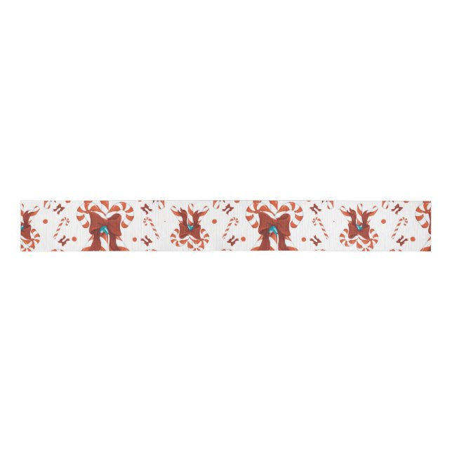 Lazo De Tela Gruesa Peppermint Charm Wrapping Paper (Anverso)