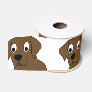 Lazo De Tela Gruesa personalizado de chocolate labrador