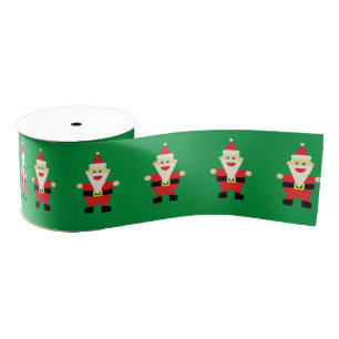 Lazo De Tela Gruesa Personalizado de Santa Claus Navidades divertidos