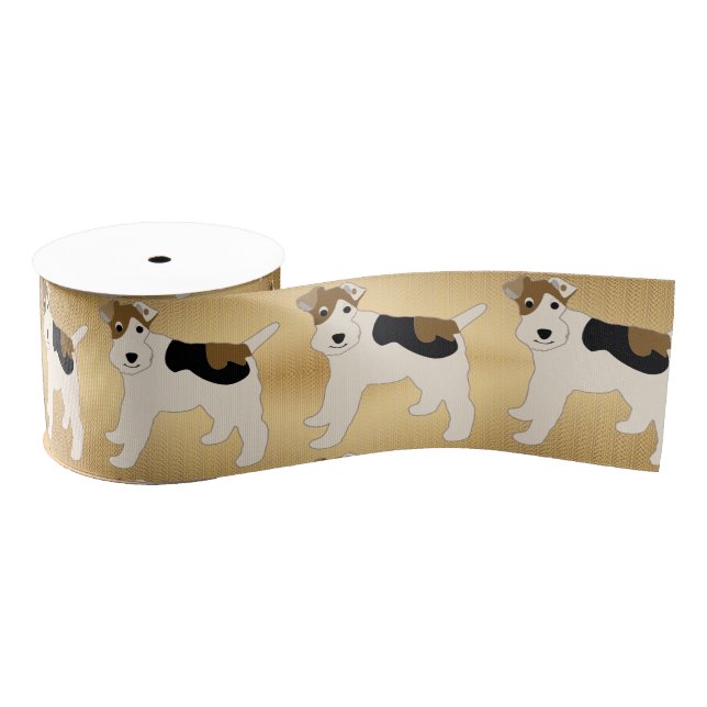 Lazo De Tela Gruesa Personalizado Wire Fox Terrier (Carrete)