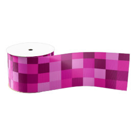 Lazo De Tela Gruesa Pink Pixels Ribbon, Modern Pixels Pink Ribbon