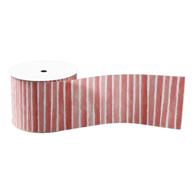 Lazo De Tela Gruesa Pink Red Candy Cane Stripes Christmas (Carrete)