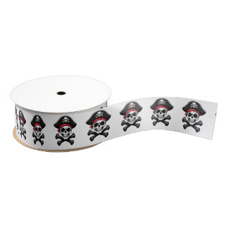 Lazo De Tela Gruesa Pirata Skull y Crossbone