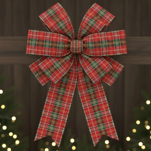 Lazo De Tela Gruesa Plaid de Navidad Tradicional