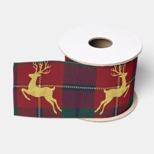 Lazo De Tela Gruesa Plaid de Reno de Navidad Tradicional