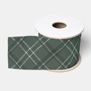 Lazo De Tela Gruesa Plaid de vacaciones clásico verde oscuro