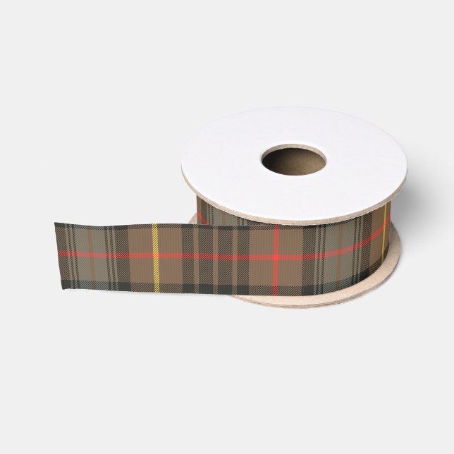 Lazo De Tela Gruesa Plaid Marrón (Carrete)