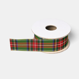 Lazo De Tela Gruesa Plaid Navidad Verde