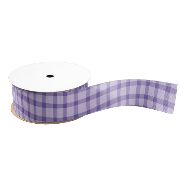 Lazo De Tela Gruesa Purple Plaid Checker Seamless Pattern (Carrete)