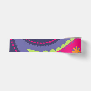 Lazo De Tela Gruesa Púrpura y rosa paisley