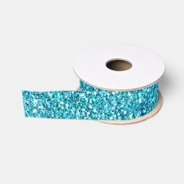 Lazo De Tela Gruesa Purpurina Mermaid Aqua Glitz