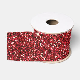Lazo De Tela Gruesa Purpurina Rojo Glitz