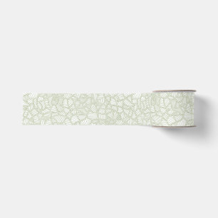Lazo De Tela Gruesa Random Leaf Mosaic Pale Green