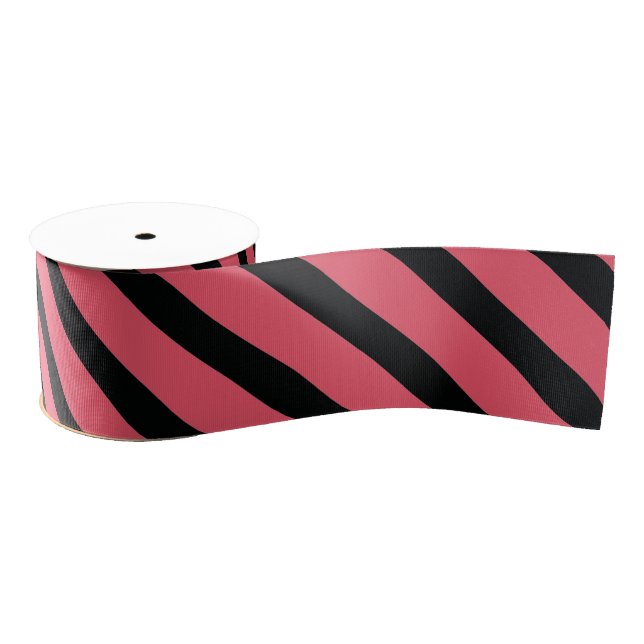 Lazo De Tela Gruesa Rayado (negro y blanco | Diagonal) Cualquier Perso (Carrete)